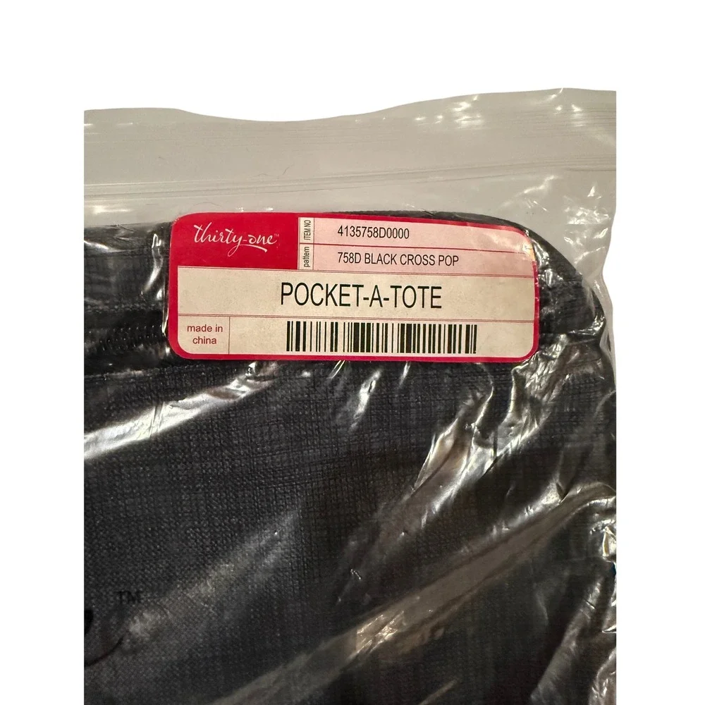 Thirty-One Pocket-A-Tote Unisex OS Black Cross Pop New Bag Organizer Insert 758D